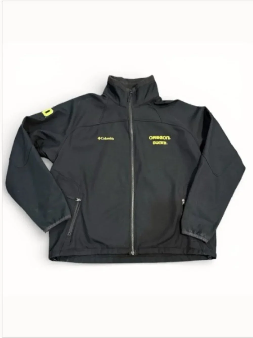 Columbia Oregon Ducks Ascender Softshell Jacket Black Men's XL Game Day